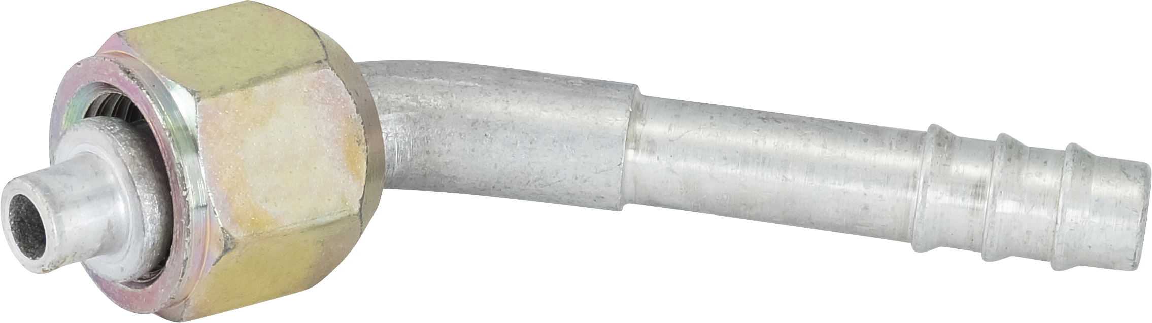 HOSE FITTING, BARB, FOR, 45 DEG, #5, ALUMINIUM
