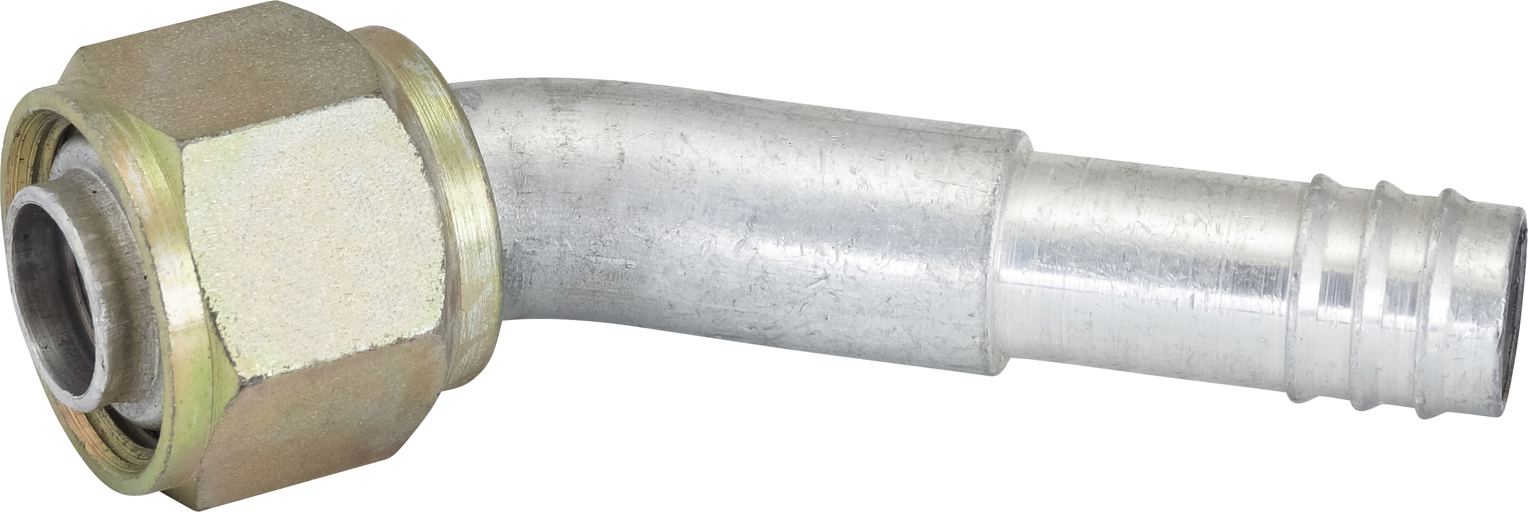 HOSE FITTING, BARB, FOR, 45 DEG, #12, ALUMINIUM