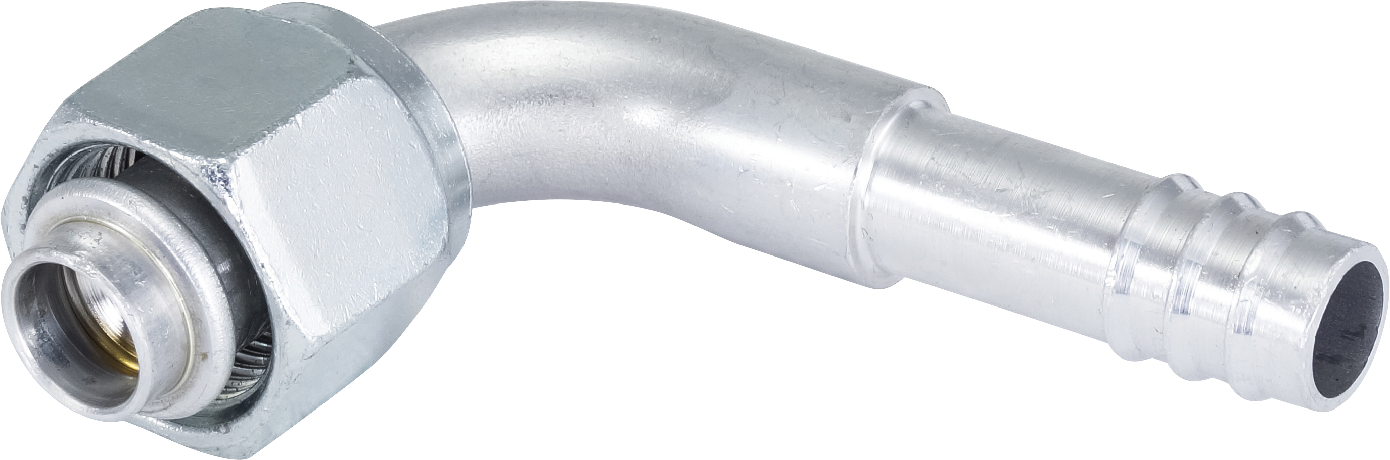 HOSE FITTING, BARB, FOR, 90 DEG, #10, ALUMINIUM