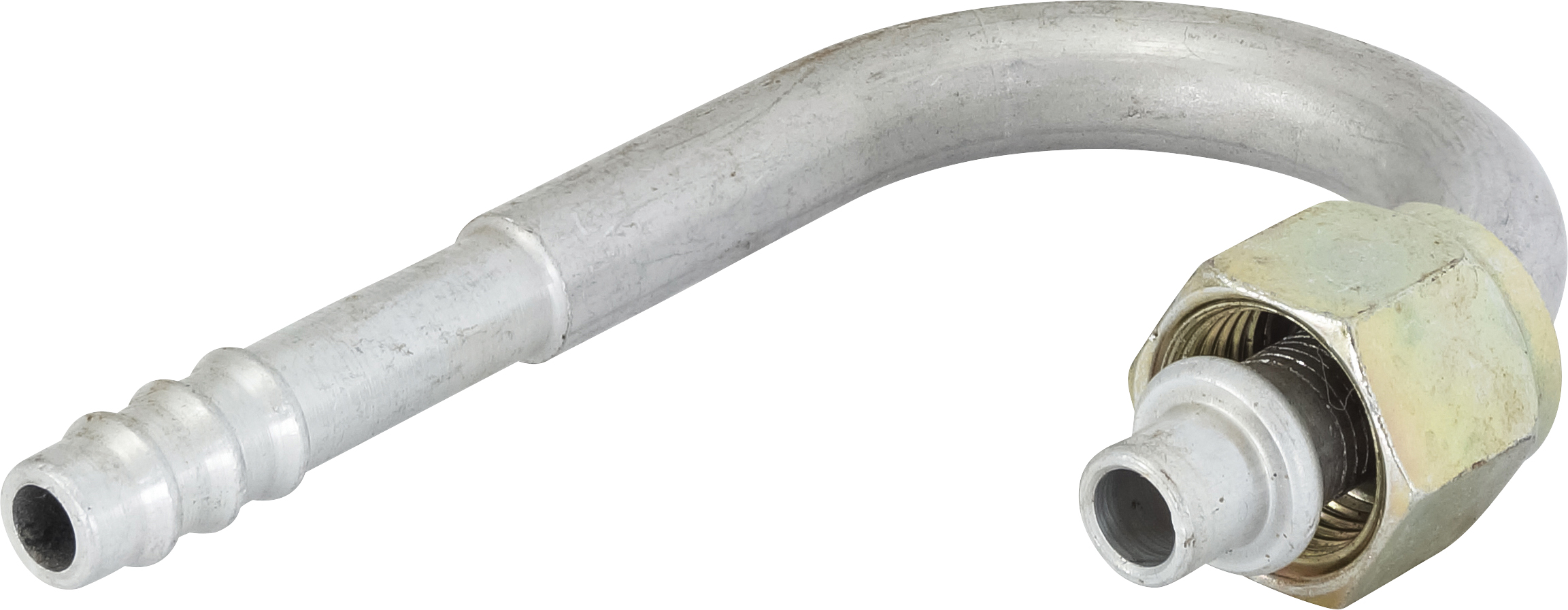 HOSE FITTING, BARB, FOR, 180 DEG, #6, ALUMINIUM