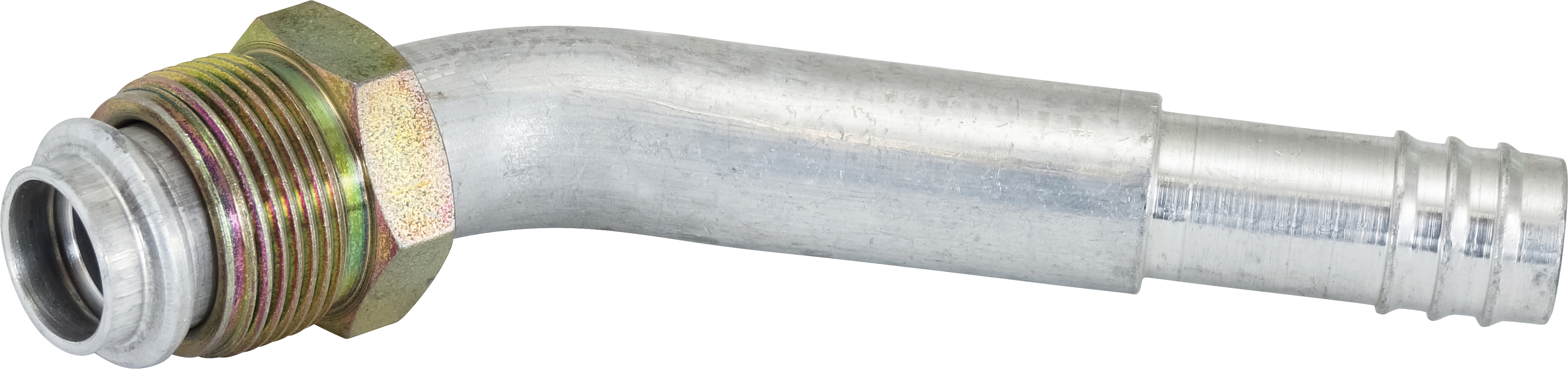 HOSE FITTING, BARB, MOR, 45 DEG, #12, ALUMINIUM