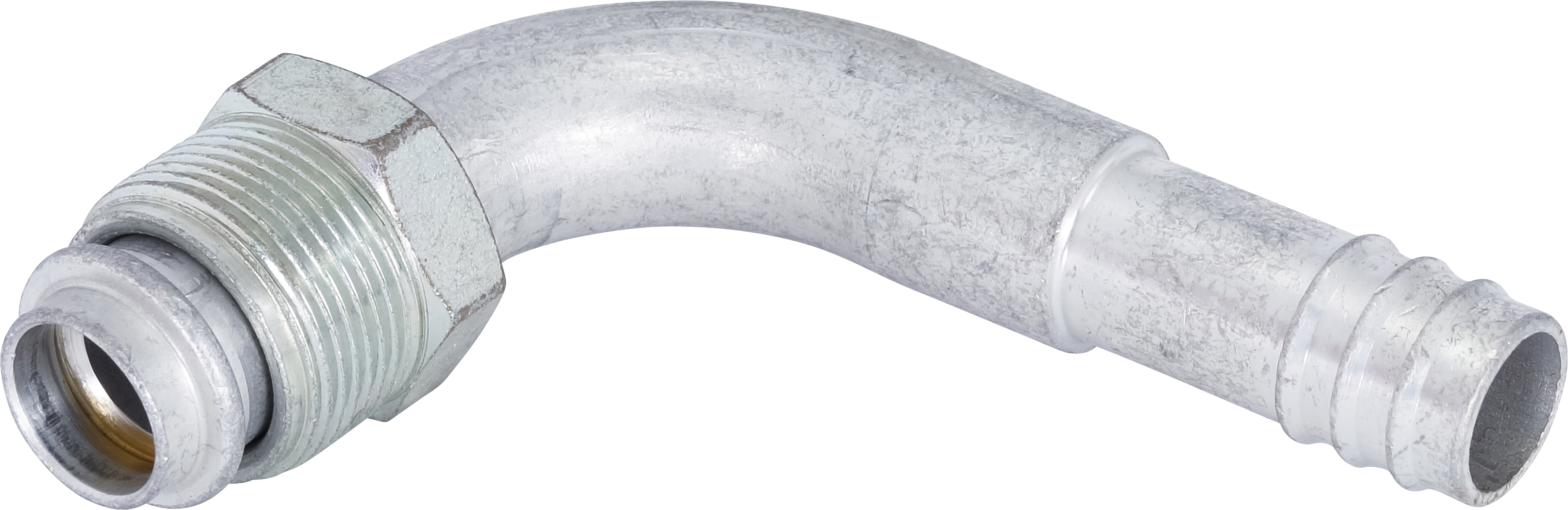 HOSE FITTING, BARB, MOR, 90 DEG, #12, ALUMINIUM