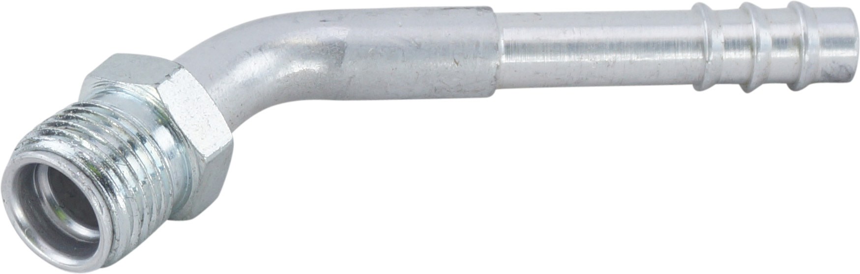 HOSE FITTING, BARB, MIO, 45 DEG, #6, ALUMINIUM