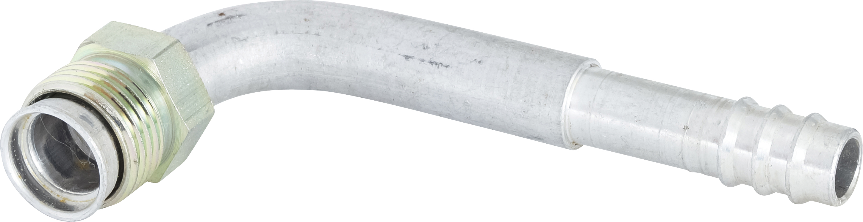 HOSE FITTING, BARB, MIO, 90 DEG, #8, ALUMINIUM