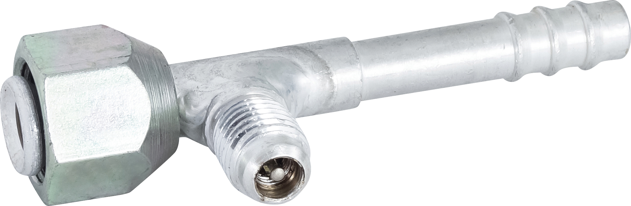 HOSE FITTING, BARB, FF, STR, #6, ALUMINIUM, R12 ACCESS