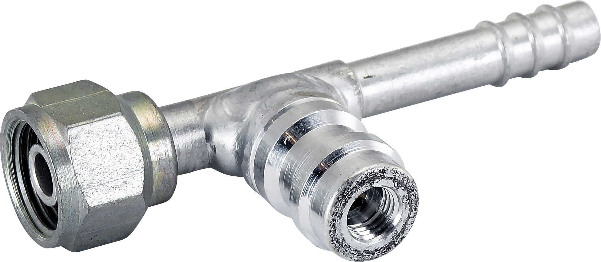HOSE FITTING, BARB, FOR, STR, #6, ALUMINIUM, R134A ACCESS