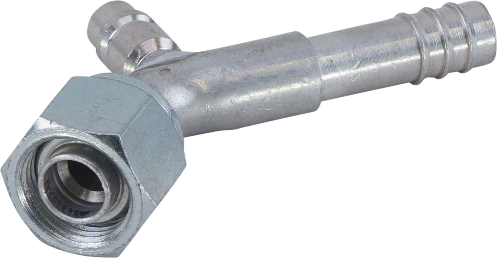 HOSE FITTING, BARB, FOR, 45 DEG, #10, ALUMINIUM, R134A ACCESS