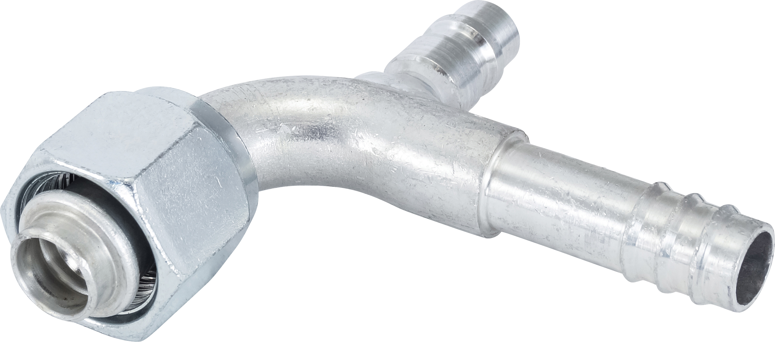 HOSE FITTING, BARB, FOR, 90 DEG, #10, ALUMINIUM, R134A ACCESS