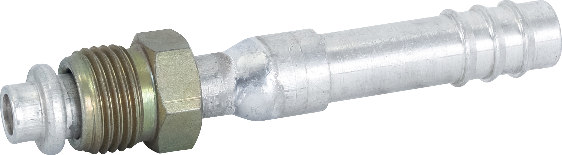 HOSE FITTING, BARB, MOR, STR, #6, #8, ALUMINIUM, STEP-UP