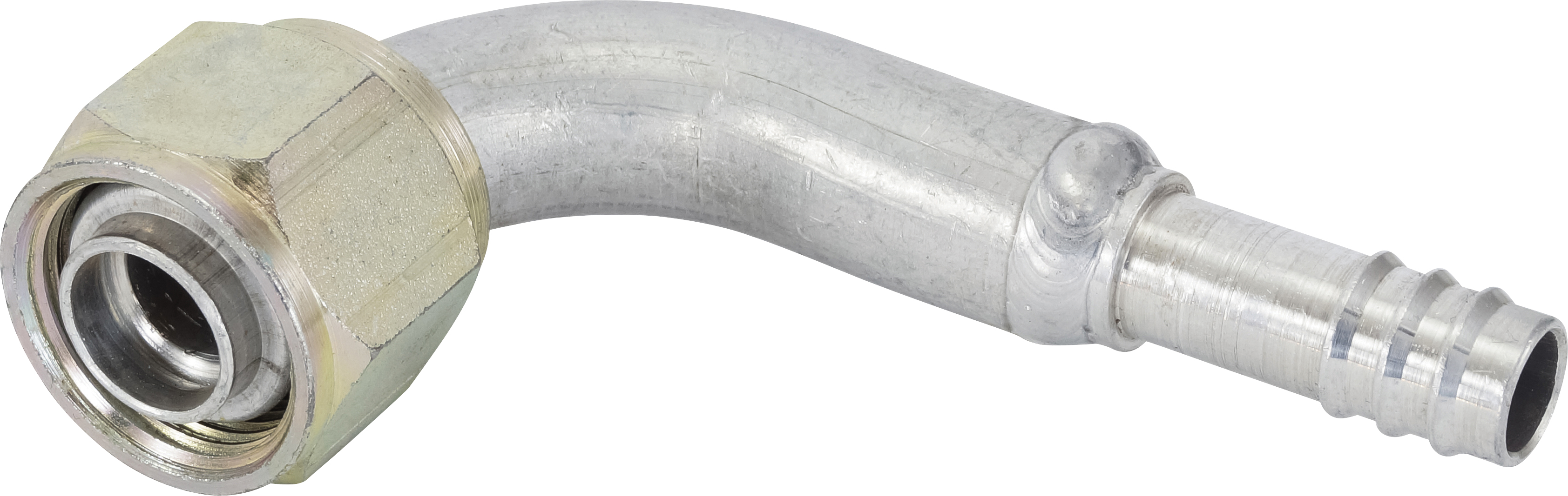 HOSE FITTING, BARB, FOR, 90 DEG, #12, #10, ALUMINIUM, STEP-DOWN