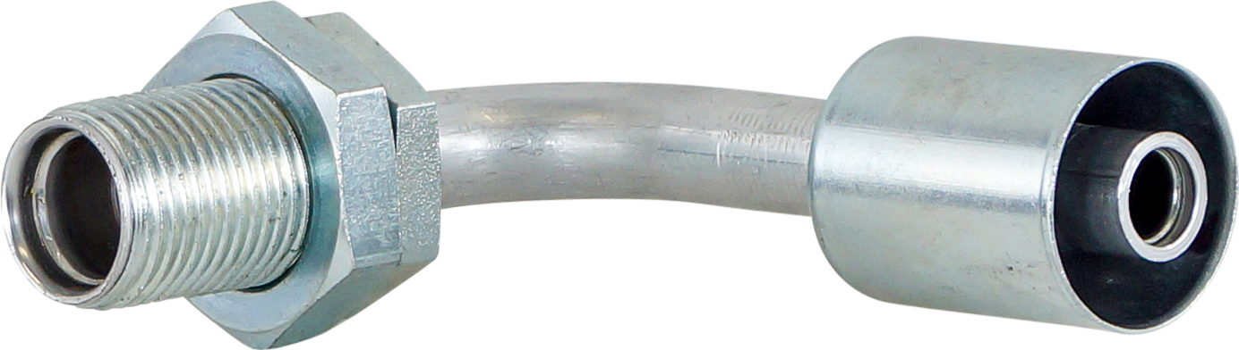 HOSE FITTING, BEADLOCK, MIO, 90 DEG, #10, STEEL, BULKHEAD