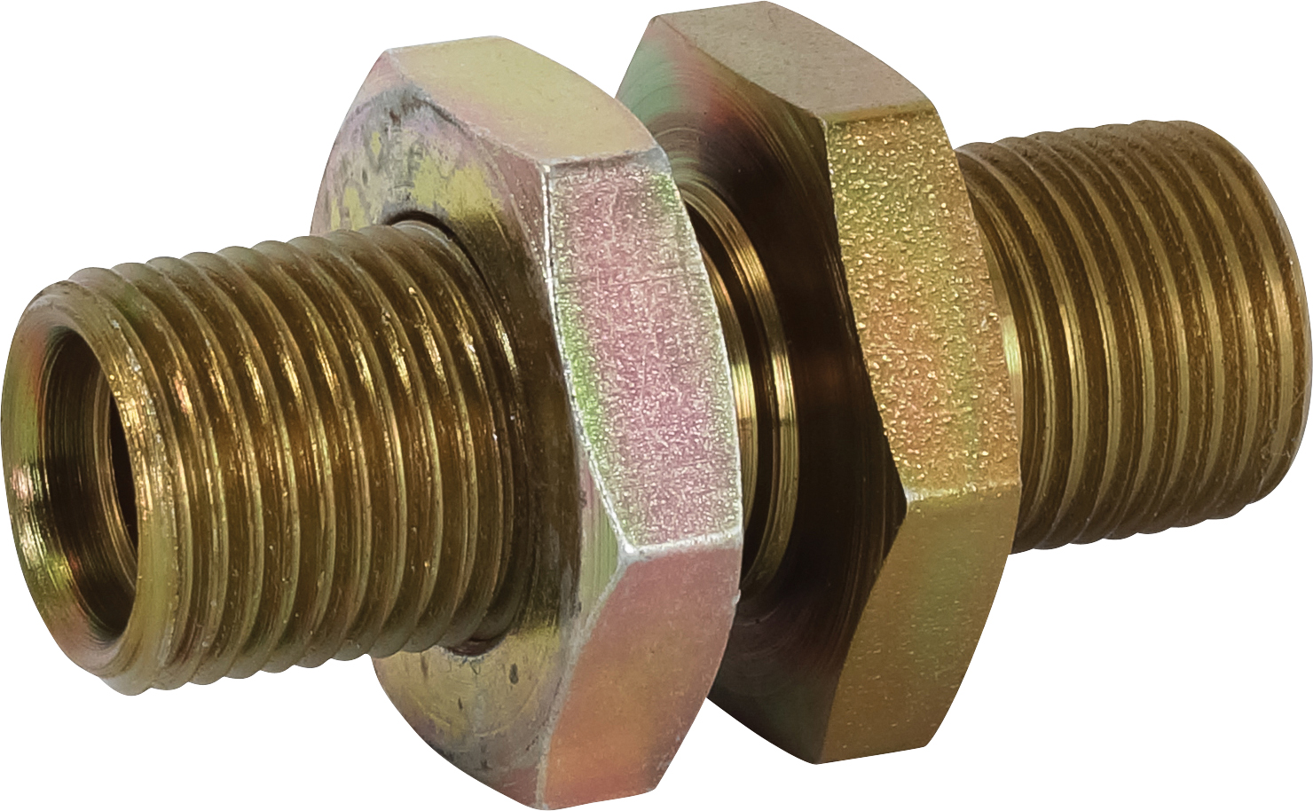 HOSE FITTING, MIO-MIO, STR, #6, STEEL, BULKHEAD
