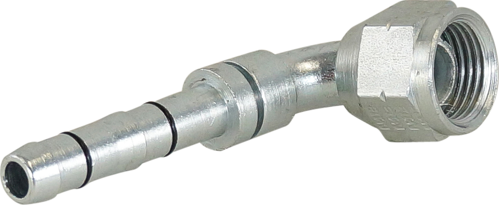 HOSE FITTING, EATON, E-Z CLIP, FEMALE FLARE, STEEL, 90 DEG, #6