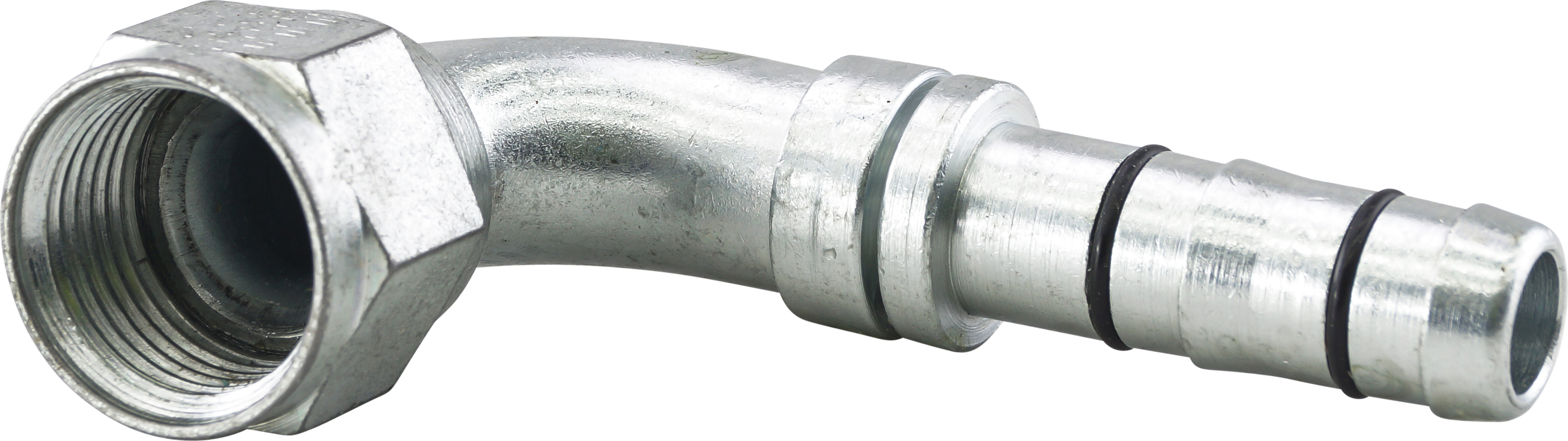 HOSE FITTING, EATON, E-Z CLIP, FEMALE FLARE, STEEL, 90DEG, #10