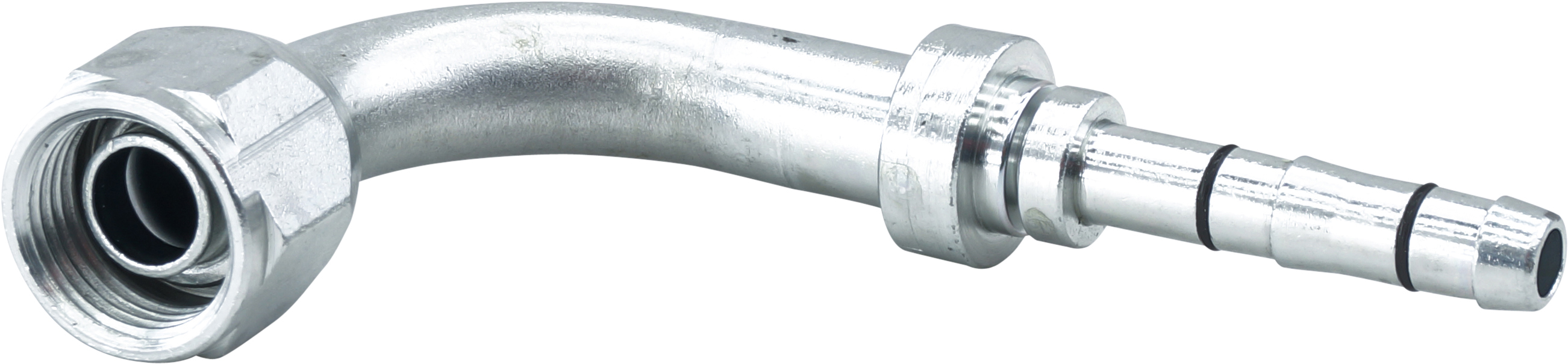 HOSE FITTING, EATON, E-Z CLIP, FOR, 90 DEG, #8-#6, STEEL, STEP-DOWN