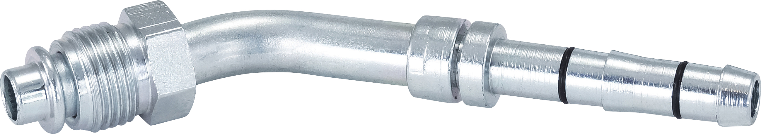 HOSE FITTING, EATON, E-Z CLIP, MOR, 45 DEG, #6, STEEL