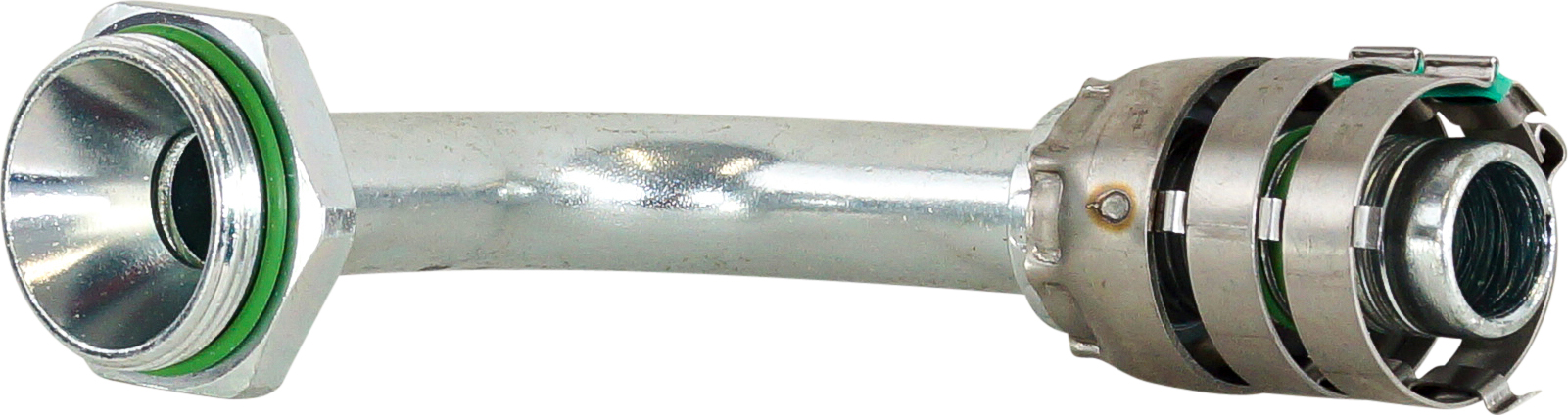 HOSE FITTING, SUPERFLEX HD, MIO #10 QUICK-DISCONNECT, 90 DEG LONG, #14, STEEL, SUITS CAT NEW PAD