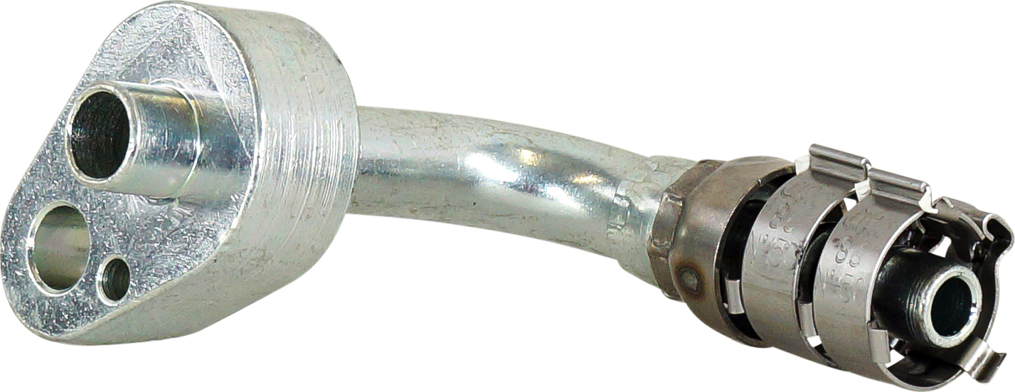 HOSE FITTING, SUPERFLEX HD, PAD, 90 DEG, #8, STEEL, SUITS CAT NEW PAD