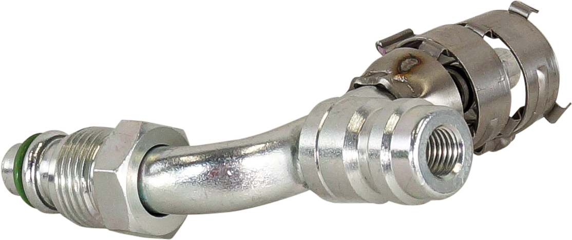 HOSE FITTING, SUPERFLEX HD, MOR, 90 DEG, #6, STEEL, R134A ACCESS