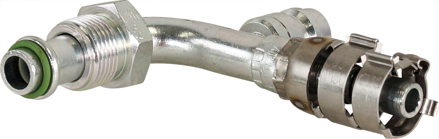 HOSE FITTING, SUPERFLEX HD, MOR, 90 DEG, #8, STEEL, R134A ACCESS
