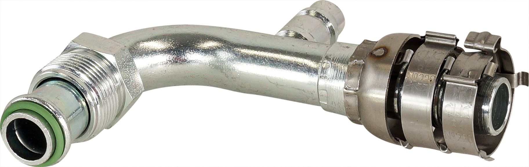 HOSE FITTING, SUPERFLEX HD, MOR, 90 DEG, #10-#12, STEEL, R134A ACCESS, STEP-UP