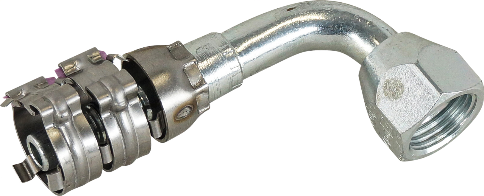 HOSE FITTING, SUPERFLEX HD, FF, 90 DEG, #6, STEEL