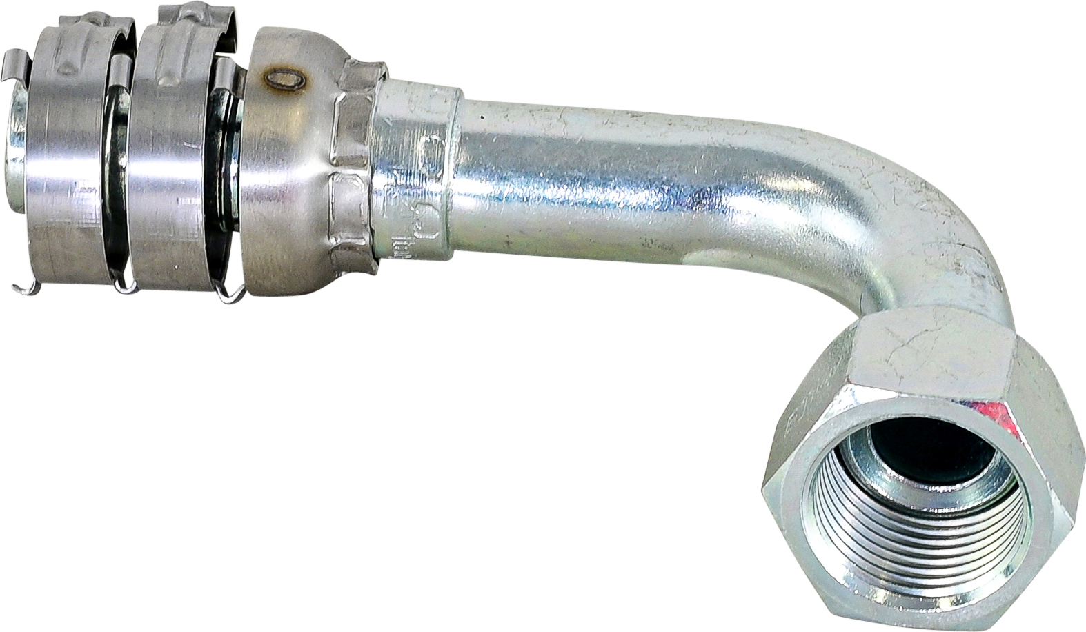 HOSE FITTING, SUPERFLEX HD, FF, 90 DEG, #10-#12, STEEL, STEP-UP