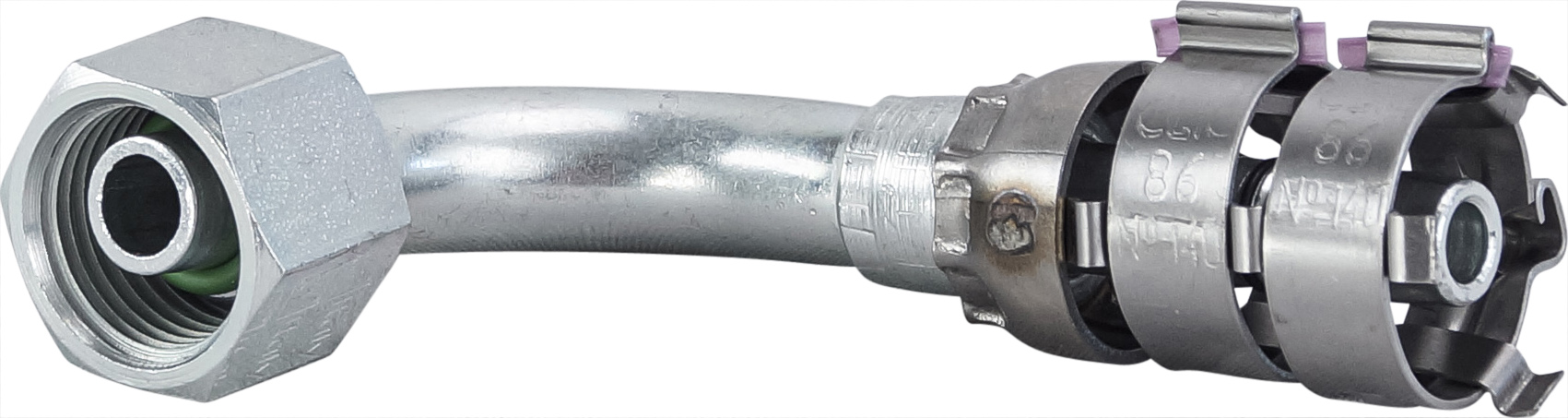 HOSE FITTING, SUPERFLEX HD, FOR, 90 DEG, #6, STEEL