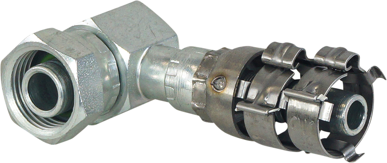 HOSE FITTING, SUPERFLEX HD, FOR, 90D, #8, STEEL, SHORT-DROP