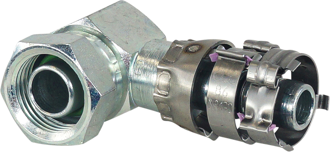 HOSE FITTING, SUPERFLEX HD, FOR, 90D, #10, STEEL, SHORT-DROP