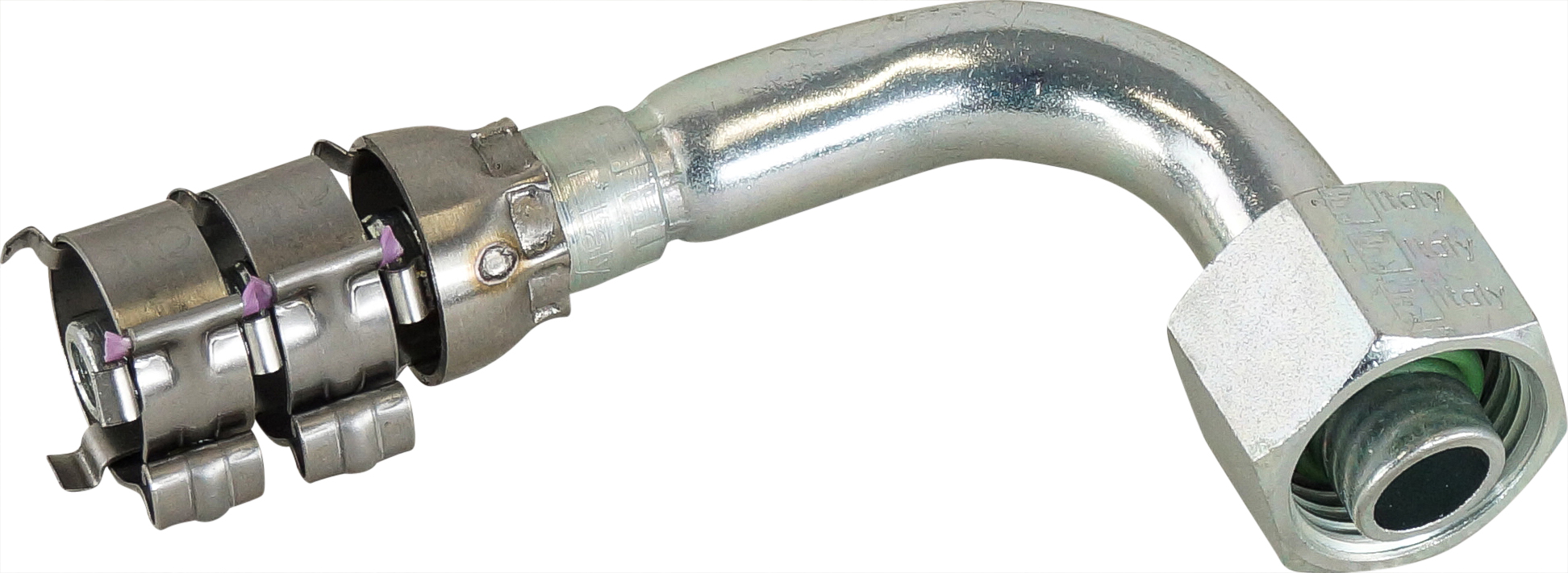 HOSE FITTING, SUPERFLEX HD, FOR, 90 DEG, #8-#6, STEEL, STEP-DOWN