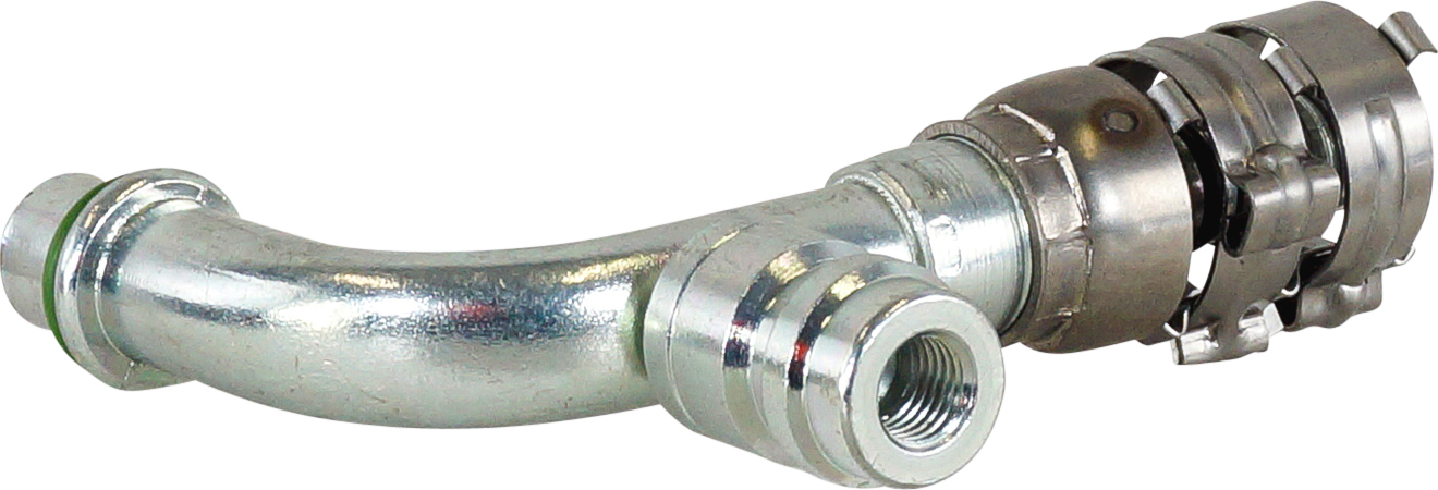 HOSE FITTING, SUPERFLEX HD, ORING WITHOUT NUT (16MM O.D.),  90 DEG W/ R134A ACCESS, #8, STEEL