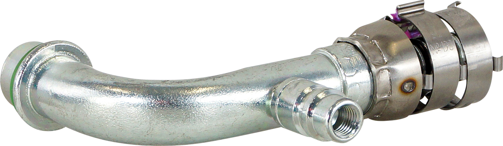 HOSE FITTING, SUPERFLEX HD, ORING WITHOUT NUT (23MM O.D.),  90 DEG W/ R134A ACCESS, #10, STEEL