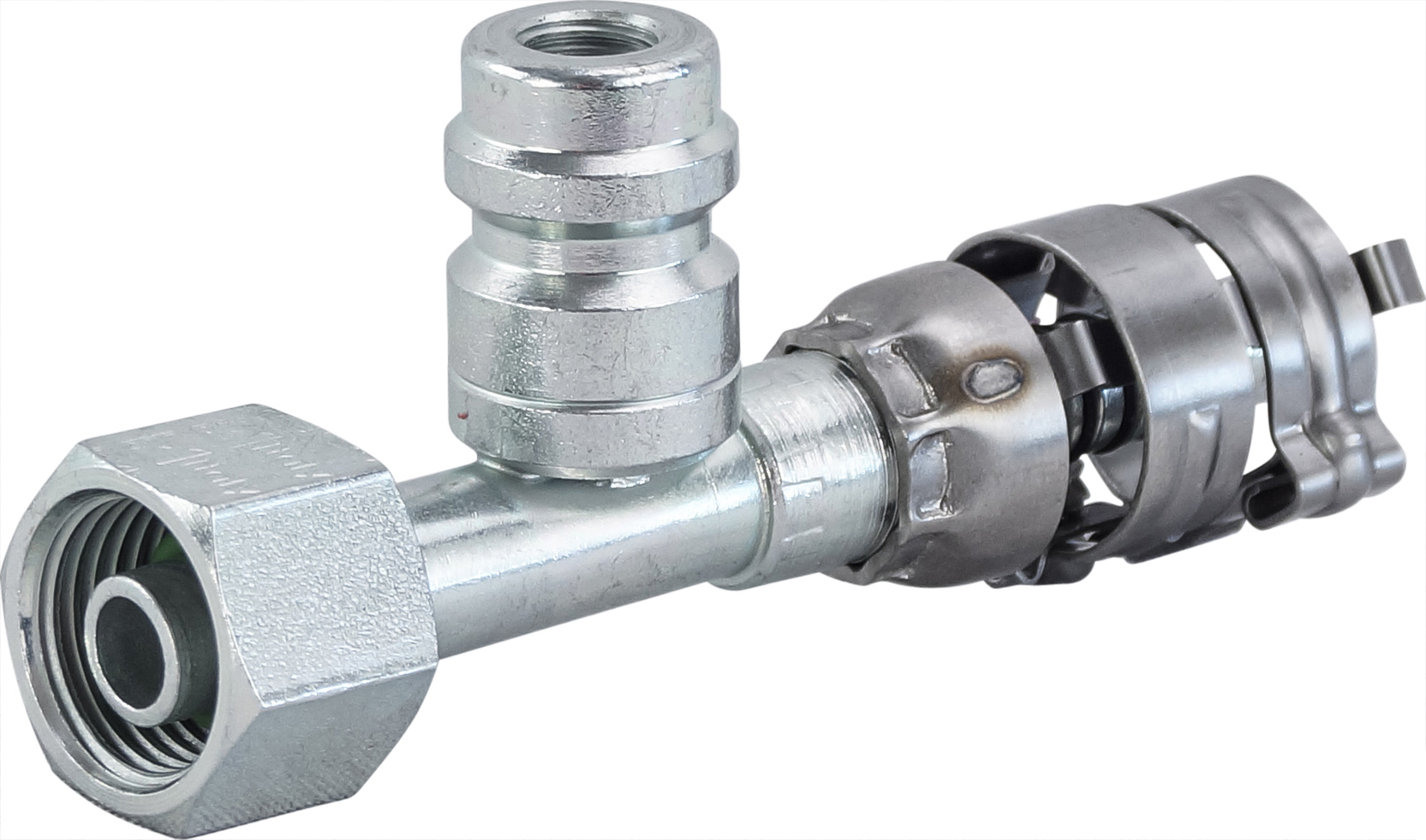 HOSE FITTING, SUPERFLEX HD, FOR, STR, #6, STEEL, R134A ACCESS