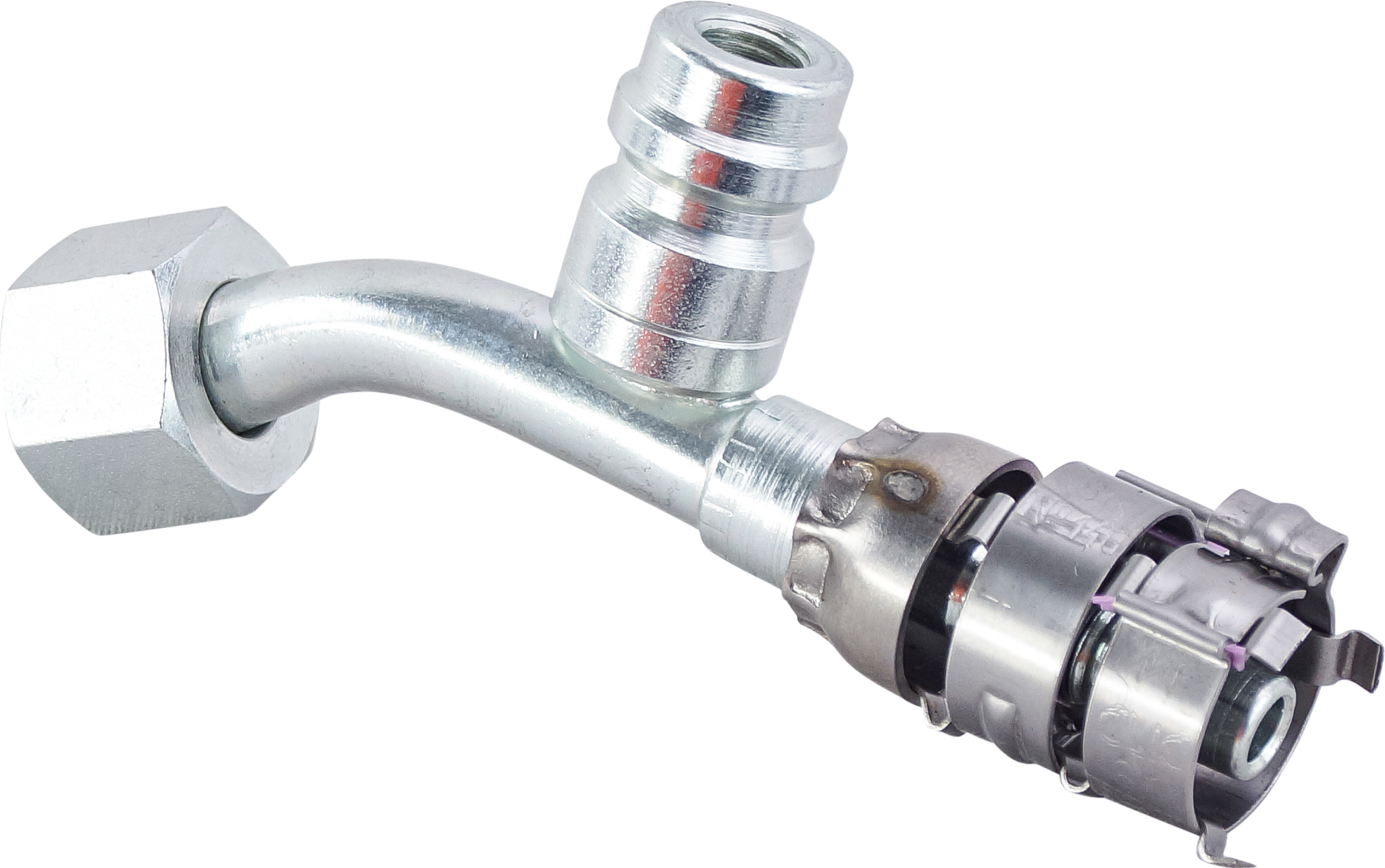 HOSE FITTING, SUPERFLEX HD, FOR, 45 DEG, #6, STEEL, R134A ACCESS