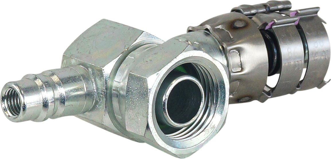 HOSE FITTING, SUPERFLEX HD, FOR, 90 DEG, #10, STEEL, R134A ACCESS, SHORT DROP
