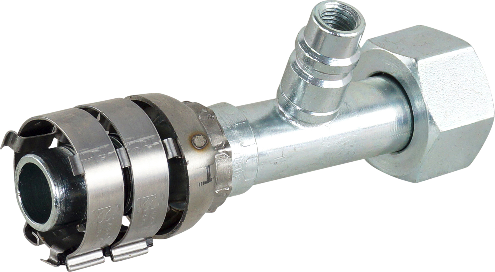 HOSE FITTING, SUPERFLEX HD, FOR, STR, #10-#12, STEEL, STEP-UP, WITH R134A ACCESS