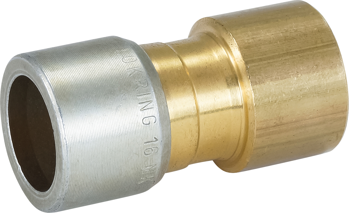 HOSE REPAIR FITTING, LOKRING, 16MM, BRASS, BLANK-OFF CAP