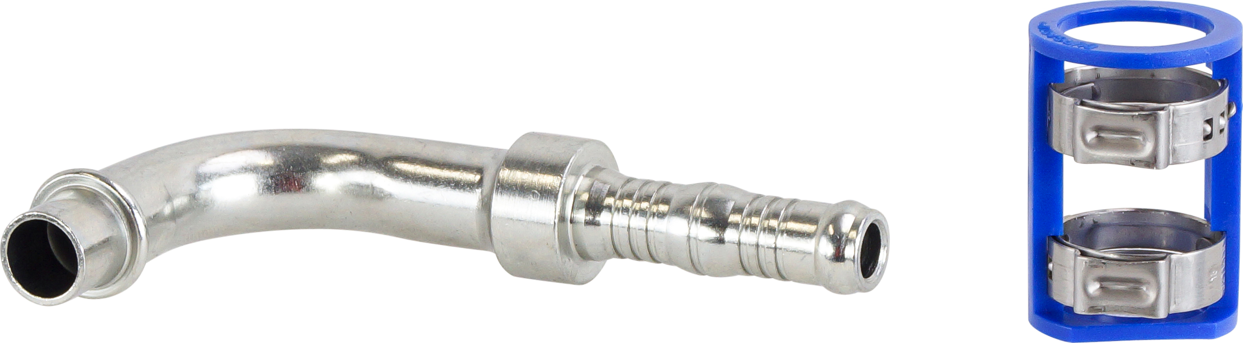 HOSE FITTING, LOKCLIP, ORING WITHOUT NUT, 90 DEG, #8, STEEL, REDUCED BARRIER