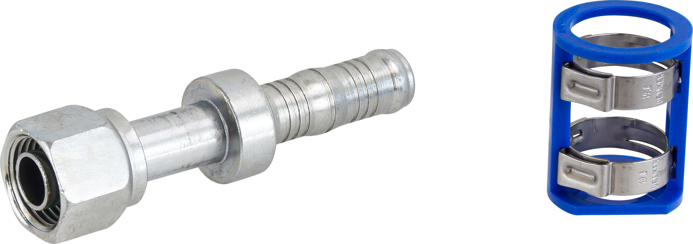 HOSE FITTING, LOKCLIP, FOR, STR, #8-#10, STEP UP, STEEL, REDUCED BARRIER