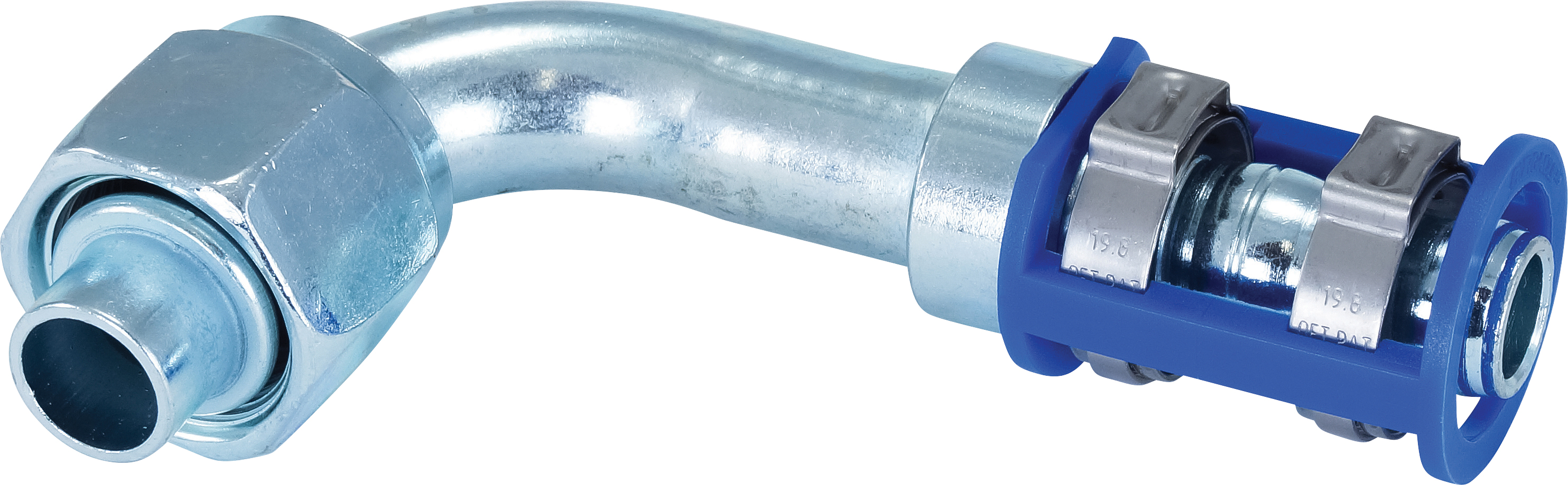 HOSE FITTING, LOKCLIP, FOR, 90 DEG, #10, STEEL, REDUCED BARRIER