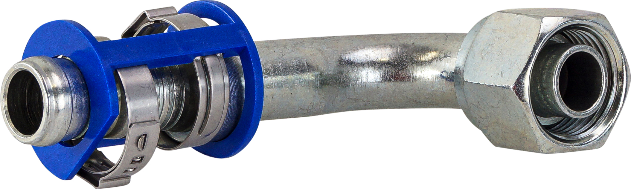 HOSE FITTING, LOKCLIP, FOR, 90 DEG, #10-#12, STEEL, STEP UP, REDUCED BARRIER, R134A ACCESS PORT