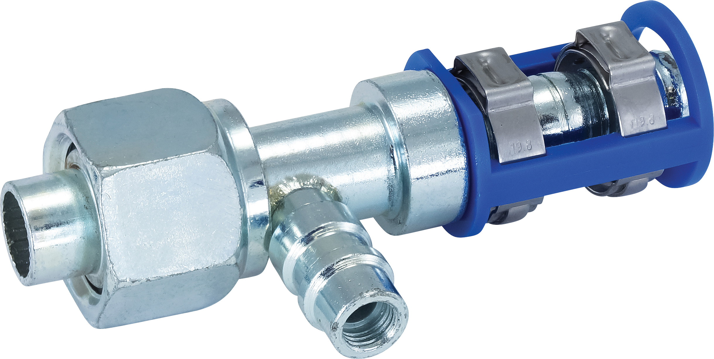 HOSE FITTING, LOKCLIP, FOR, STR, #10, STEEL, REDUCED BARRIER, R134A ACCESS