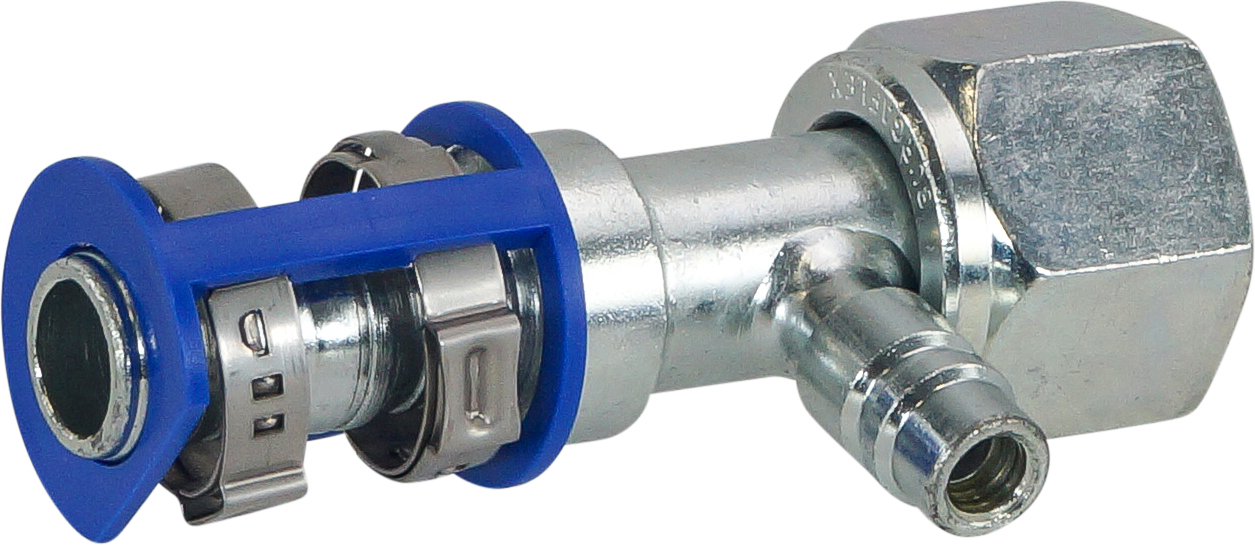 HOSE FITTING, LOKCLIP, FOR, STR, #12, STEEL, REDUCED BARRIER, R134A ACCESS