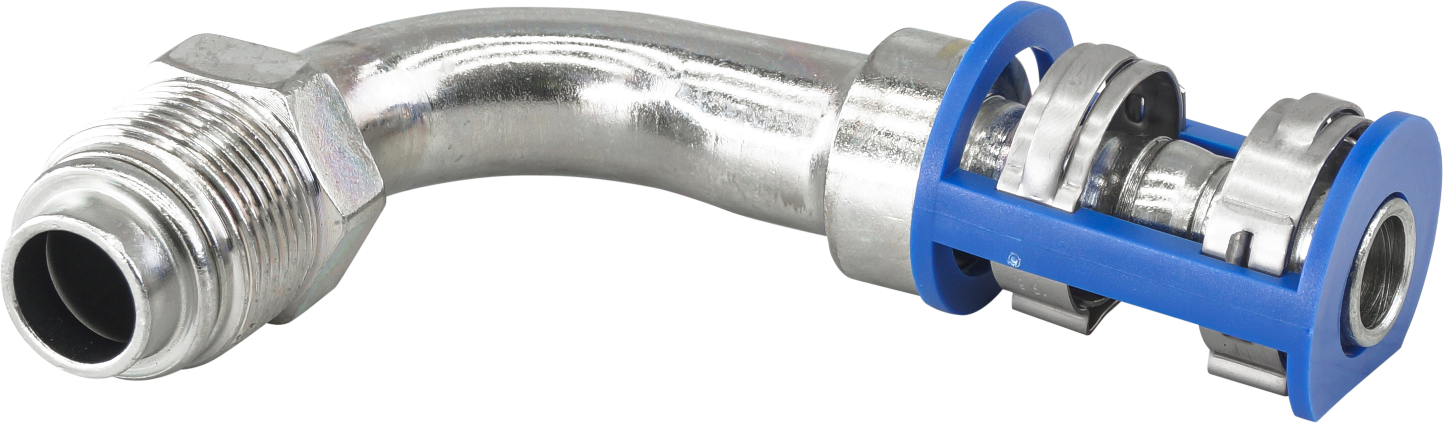 HOSE FITTING, LOKCLIP, MOR, 90 DEG, #10, STEEL, REDUCED BARRIER