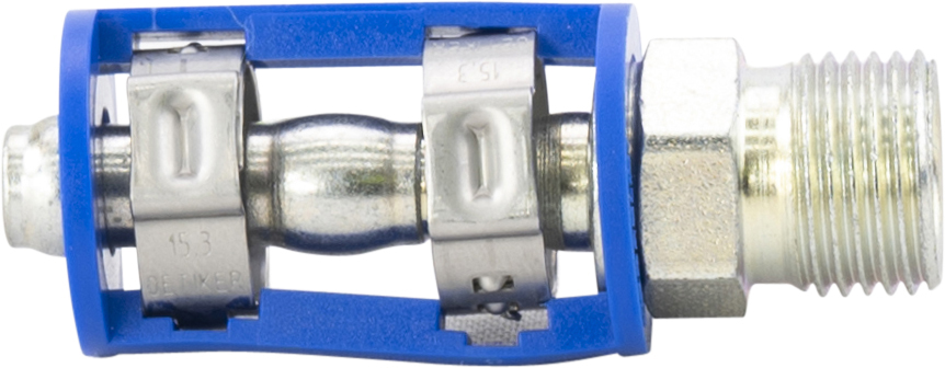 HOSE FITTING, LOKCLIP, MIO, STR, #6, STEEL, REDUCED BARRIER