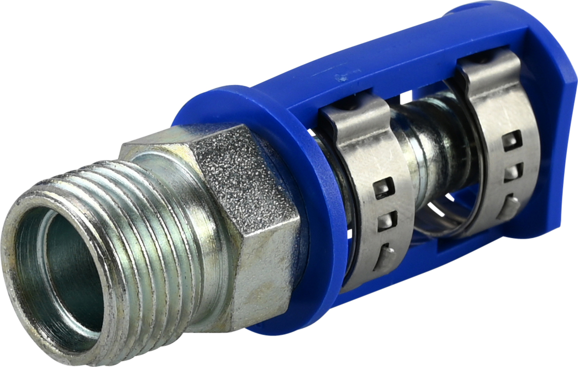 HOSE FITTING, LOKCLIP, MIO, STR, #8, STEEL, REDUCED BARRIER