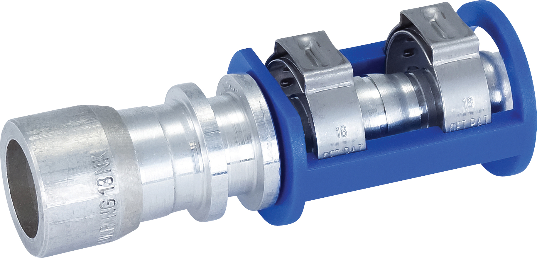 HOSE REPAIR FITTING, LOKRING, LOKCLIP, 13MM, #8, ALUMINIUM, REDUCED BARRIER
