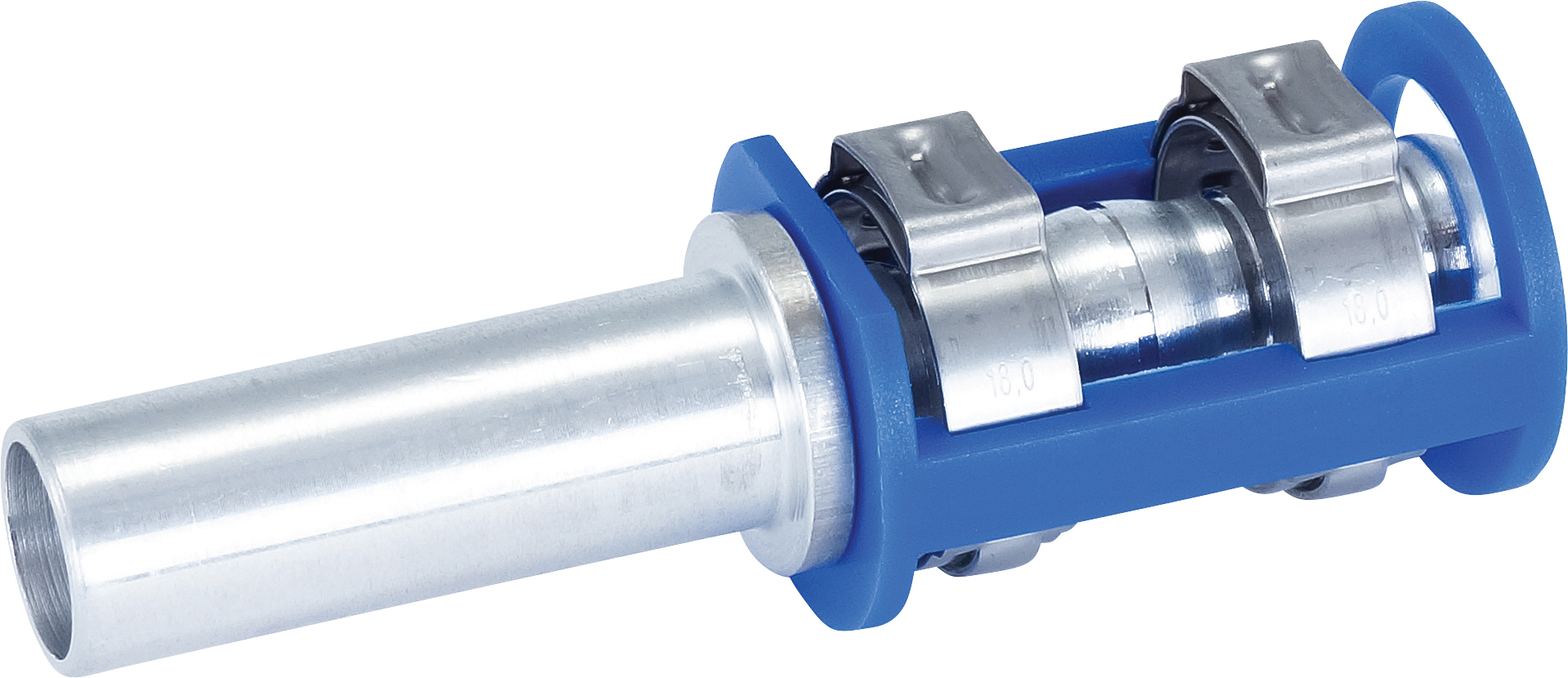 HOSE REPAIR FITTING, LOKRING, LOKCLIP, OPEN-ENDED, 13MM, #8, ALUMINIUM, REDUCED BARRIER