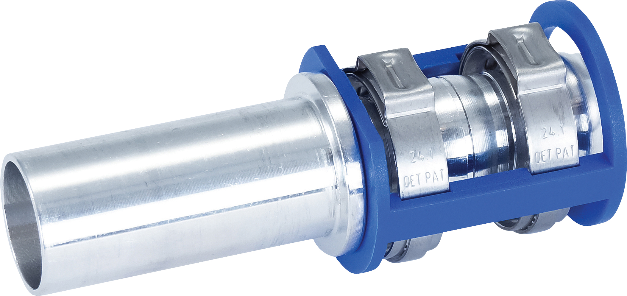 HOSE REPAIR FITTING, LOKRING, LOKCLIP, OPEN-ENDED, 19MM, #12, ALUMINIUM, REDUCED BARRIER